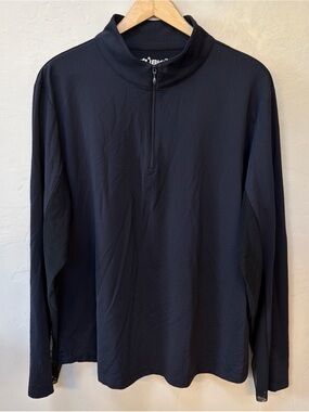IBKUL Black Performance Golf 1/4 Zip Mock Neck Top UPF 50 Vented Womens Size XXL